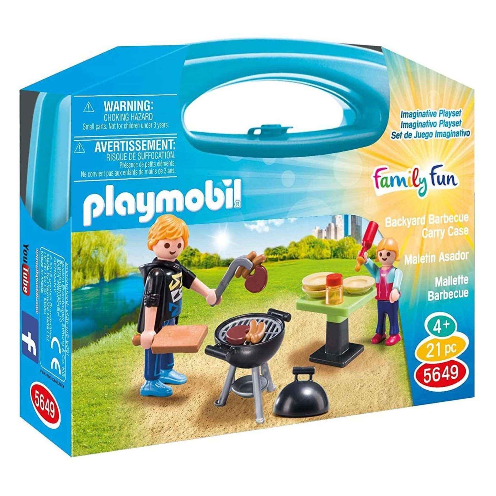 Playmobil 5649 City Life Collectable Small Summer Barbecue Carry Case, Fun Imaginative Role-Play, PlaySets Suitable for Children Ages 4+