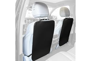 FH Group Faux Leather Auto Seat Back Kick Protectors, Heavy Duty Car Kick Mats for Kids –2-Pack Back Seat Protector for Driver and Passenger Seat