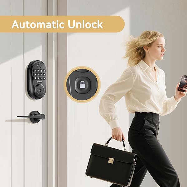 IRONZON KEYLESS ENTRY DOOR LOCK DEADBOLT WITH HANDLES SET FINGERPRINT SMART DOOR LOCK WITH KEYPAD, DIGITAL AUTO-LOCKING DEADBOLT, ELECTRONIC ENTRY LOCK FOR FRONT DOOR EASY INSTALLATION