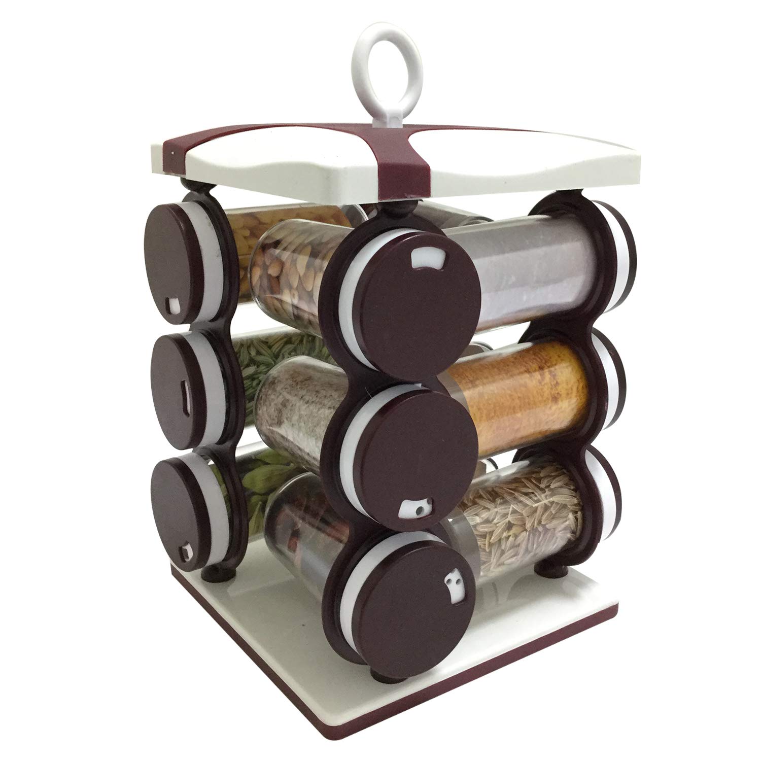 Buy WhopperIndia Rotating Kitchen Spice Rack Carousel 12 Jar & Spice ...