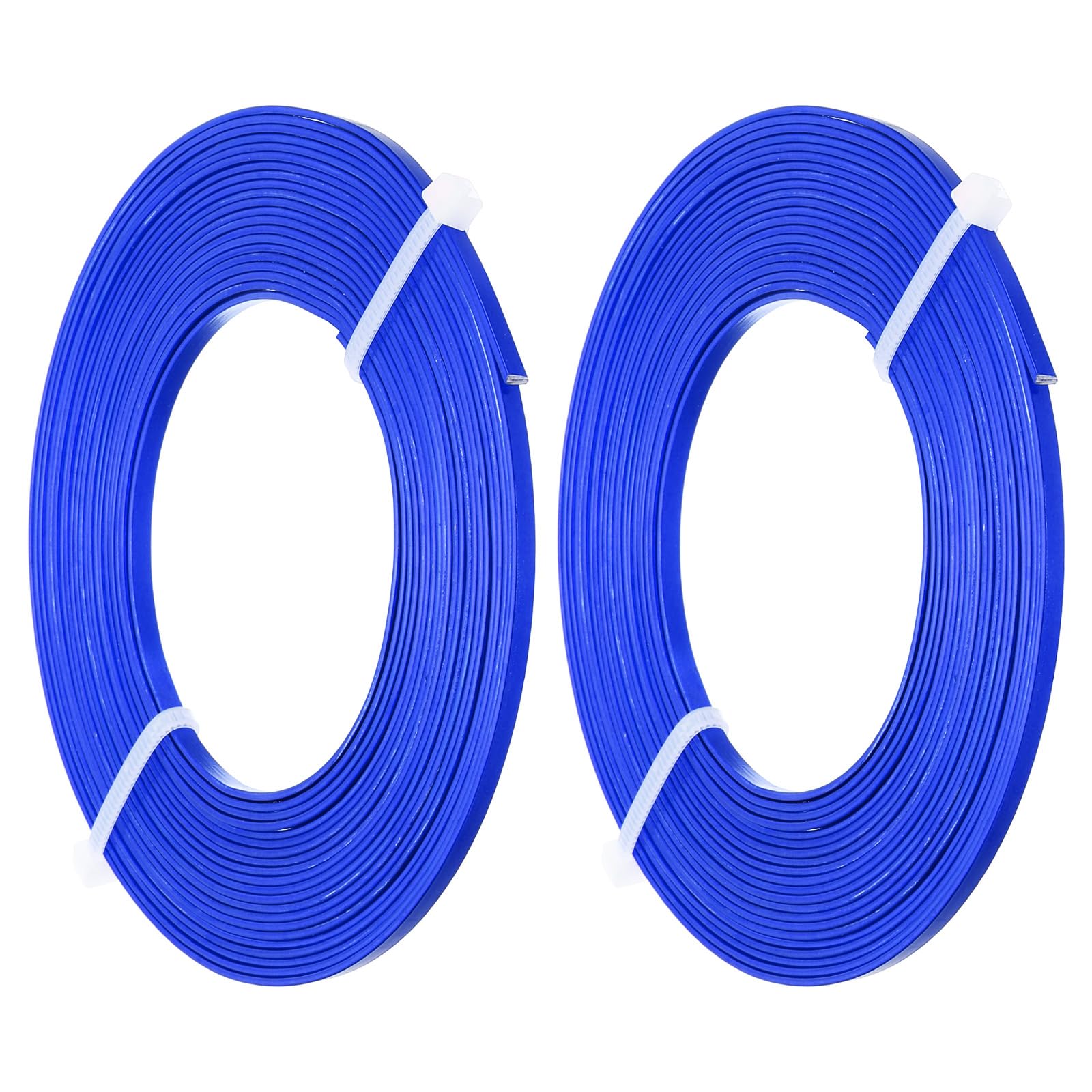 PATIKIL 18 Gauge 3mm Wide Aluminum Flat Wire, 16.4Ft 2 Roll Bendable Flat Bezel Wire Face Masks Soft Craft Wire for Resin Bezel Frame Wire Wrapping Craft Making, Sapphire Blue