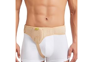 TENB Hernia Belts for Men Inguinal, Left or Right Hernia Belt for Abdominal Groin Brace Hernia Support Truss Guard Sports Adjustable Waist Strap with Removable Compression Pads (Red, Medium)