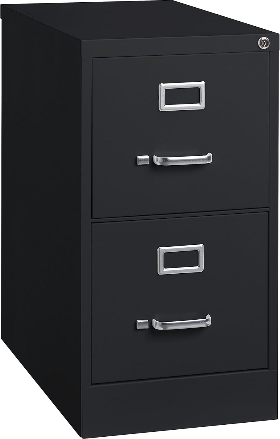 Lorell 2-Drawer Vertical File with Lock, 15 by 25 by 28-3/8-Inch, Black