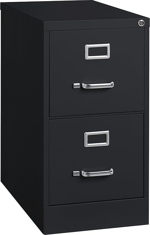 Amazon Com Lorell 2 Drawer Vertical File With Lock 15 By 25 By 28 3 8 Inch Black Home Kitchen