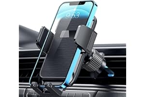 Qifutan Phone Mount for Car Vent [Upgraded Metal Clip] Cell Phone Holder Car Hands Free Cradle in Vehicle Car Phone Holder Mount for Smartphone, iPhone, Cell Phone Automobile Cradles Universal