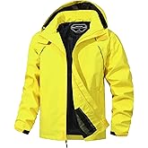 MAOYSSEN Outdoor Men's Waterproof Raincoat Windbreaker Lightweight Rain Jacket with Detachable Hood