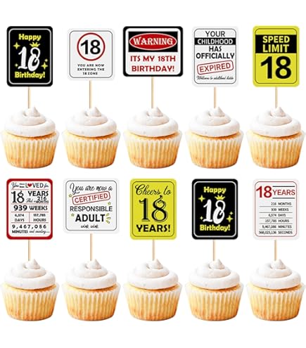 18 Blaue Glitzer Cupcake-Topper – Straight Outta 2007, Für Den 17. Geburtstag