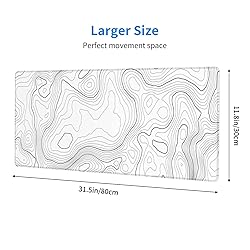 BZU Topographic Extended White Mouse Pad