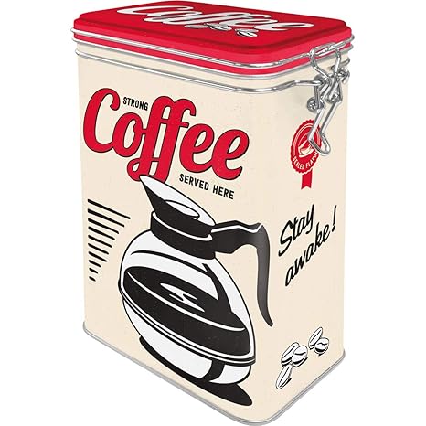 Nostalgic-Art 31105 USA - Strong Coffee Served Here | Retro Aromadose| Blech-Dose | Kaffee-Dose | Aromadeckel | Metall