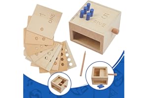 YUNHE XINQIAO TOYS FACTORY Montessori Toddler Counting Peg Board Box with Number- Wooden Counting Box Toys for Toddlers 1-3,Montessori Math Manipulatives Materials and Numbers,Montessori Toys for 3 Year Old,Peg Board for Kids