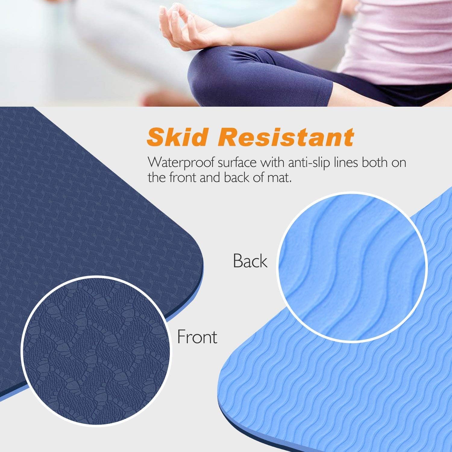 TOPLUS Yoga Mat - Classic 1/4 inch Pro Yoga Mat Eco Friendly Non Slip Fitness Exercise Mat with Carrying Strap-Workout Mat for Yoga, Pilates and Floor Exercises : Sports & Outdoors