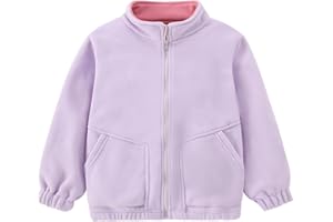 AMIYAN Toddler Fleece Jacket Kids Polar Lightweight Outerwear Boys Girls Long Sleeve Fall Spring Coat 3-9 Years