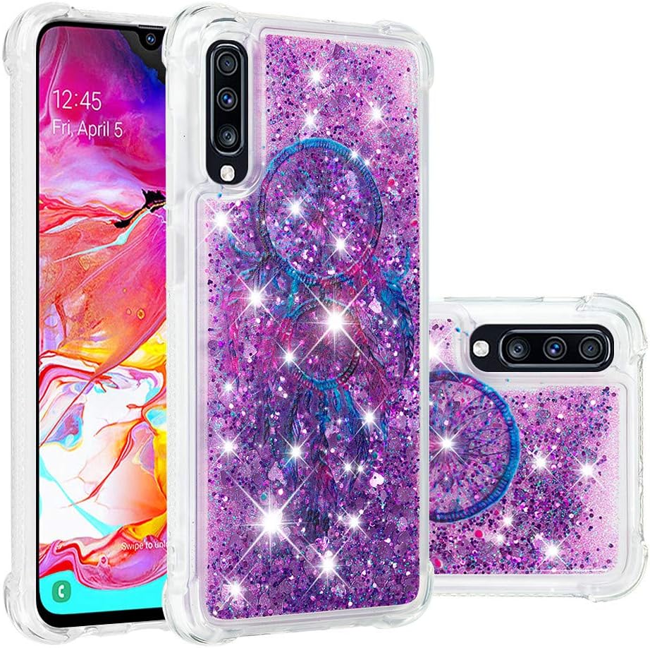 COTDINFORCA Samsung A70 Case, 3D Cute Painted Glitter Liquid Sparkle Floating Bling Quicksand Shockproof Protective Bumper Silicone Case Cover for Samsung Galaxy A70. Liquid - Dreamcatcher