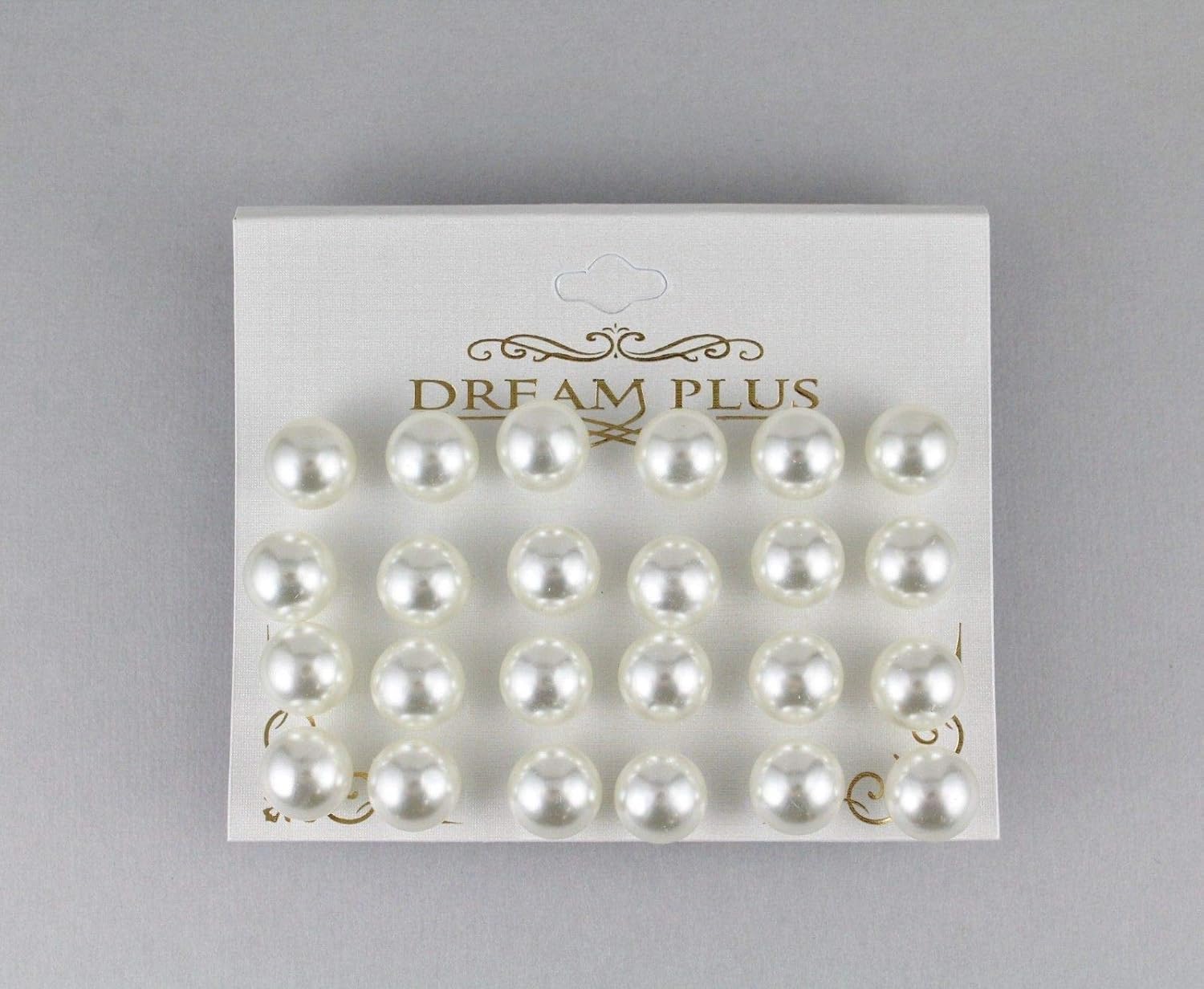SUNSCSC 12 Pairs Pearl Stud Earrings Set for Women Girls Faux Pearl Earrings Pack Graduated Bead Round