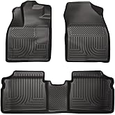 Husky Liners Weatherbeater Floor Mats | Fits 2012-2015 Toyota Prius Plug - in | Front & 2nd Row, 3-pc Black - 98931