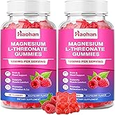 Magnesium L-Threonate 1200mg Gummies to Support Focus & Muscles, Sugar-Free Raspberry Flavor, 120 Count for Adults & Kids