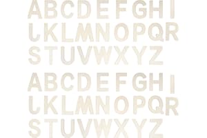 Miayon 52 Pieces Wooden Alphabet Letters Wood Letter Sign 4 Inch for Crafts DIY Painting Wall Home Decor