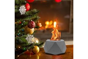 Mavalzy Portable Fire Pit, Tabletop Fire Pit Rubbing Alcohol Fireplace Smokeless Indoor Outdoor Fire Pit Portable Fire Concrete Bowl Pot Fireplace