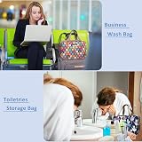 Grantop Large Toiletry Bag Hanging Cosmetic Case Light Blue Bear view 5