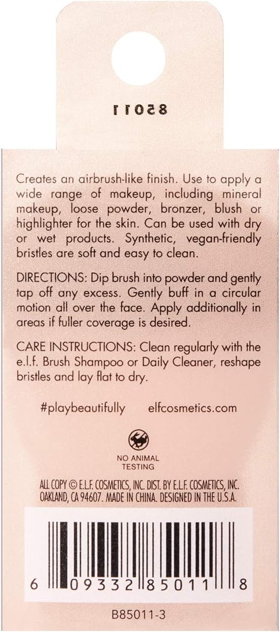 e.l.f. Kabuki Face Brush, Travel-Sized Make-up Brush for Precise & Controlled Application On-The-Go, Vegan & Cruelty-Free - Image 3