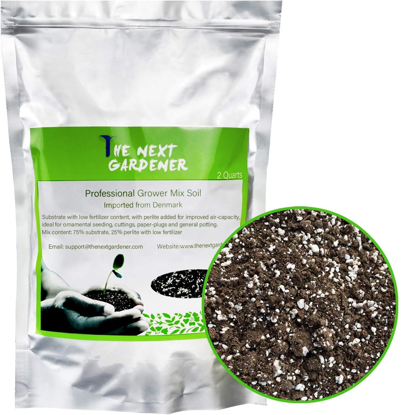Professional Grower Mix Soil Fast Draining Pre-Mixed Coarse Blend (2 Quarts) : Garden & Outdoor