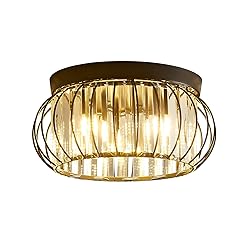 BUXVRCS Modern Crystal Chandelier, 4-Light Flush