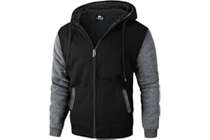 JACKETOWN Men's Heavyweight Fleece Hoodies full Zipper Thick Sherpa Lined Sweatshirt Wool Warm Coat