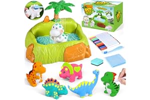 Golray Paint-Wash-Recolor Dinosaur Crafts Kit Painting Toy for Toddler, Bathtub, Washable Marker, Dinosaur, Instruction, Dino Pet Art Activity Dinosaur Toy Gift for 3-5 Year Old Kid Boy Girl