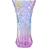 WHJY 9 inch Crystal Glass Colorful Vase for Centerpieces,Smoking, Flower Arrangements,Home Decor,Wedding or Gift Phoenix Tail Shape Thickened and Heavy