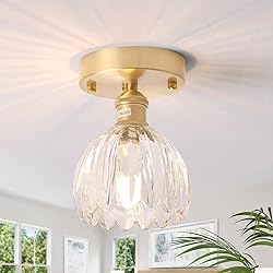 Shenmoyl Semi Flush Mount Gold Vintage Lights