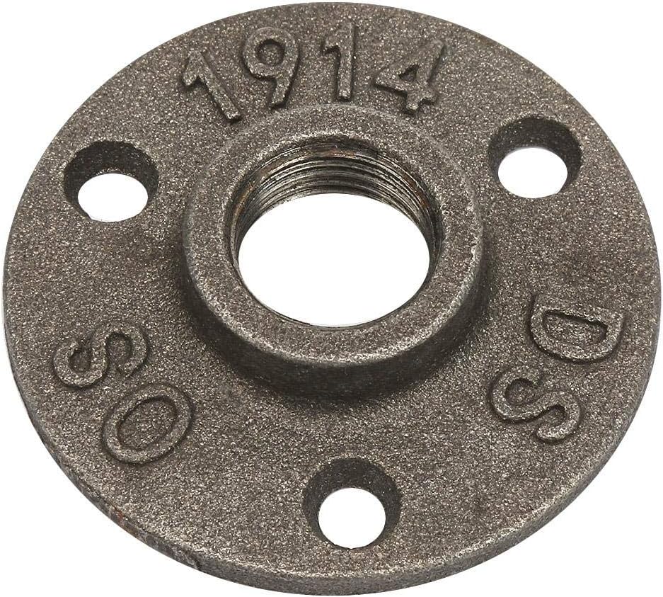 TICFOX 10Pcs 1/2" Cast Iron Floor Flange 3 Hole Pipe Fitting Steampunk Base DN15