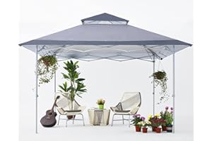 COOSHADE 13x13Ft Pop Up Canopy Tent Instant Folding Shelter 169 Square Feet Large Outdoor Sun Protection Shade(Light Gray)
