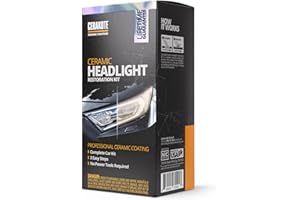 CERAKOTE® Ceramic Headlight Restoration Kit – Guaranteed To Last As Long As You Own Your Vehicle – Brings Headlights Back to Like New Condition - No Power Tools Required - 10 Wipe Kit