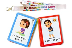 Communication Cards for Non Verbal Children and Adults, Autism Special Needs Visual Communication Aid Flash Card