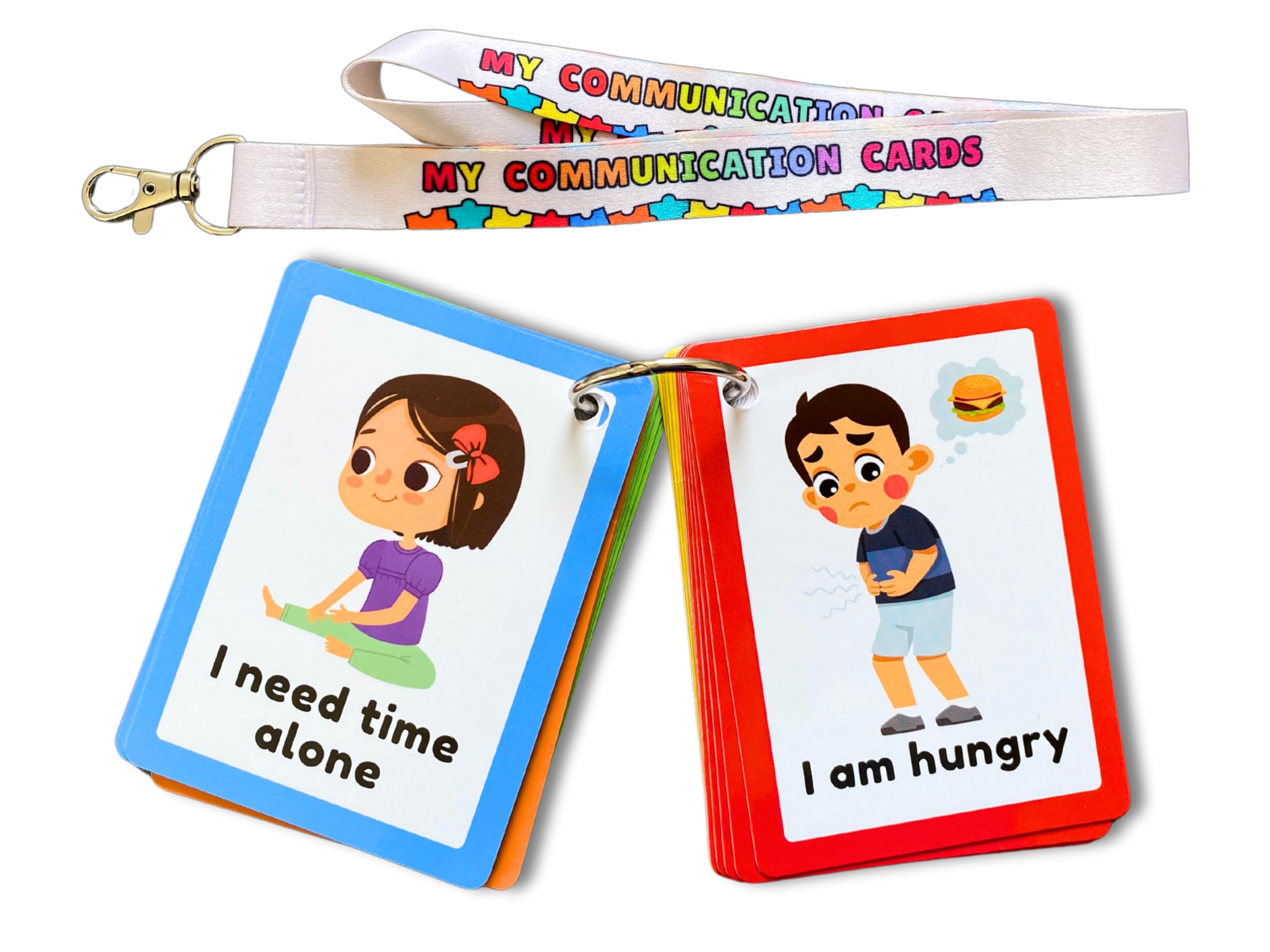 Communication Cards for Non Verbal Children and Adults, Autism Special Needs Visual Communication Aid Flash Cards (ENGLISH)