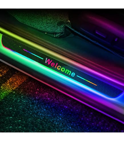 Sillines LED Magnéticos Para Puertas De Coche | Luces RGB 7 Colores Y Texto Personalizado | Fáciles De Instalar Sin Cables
