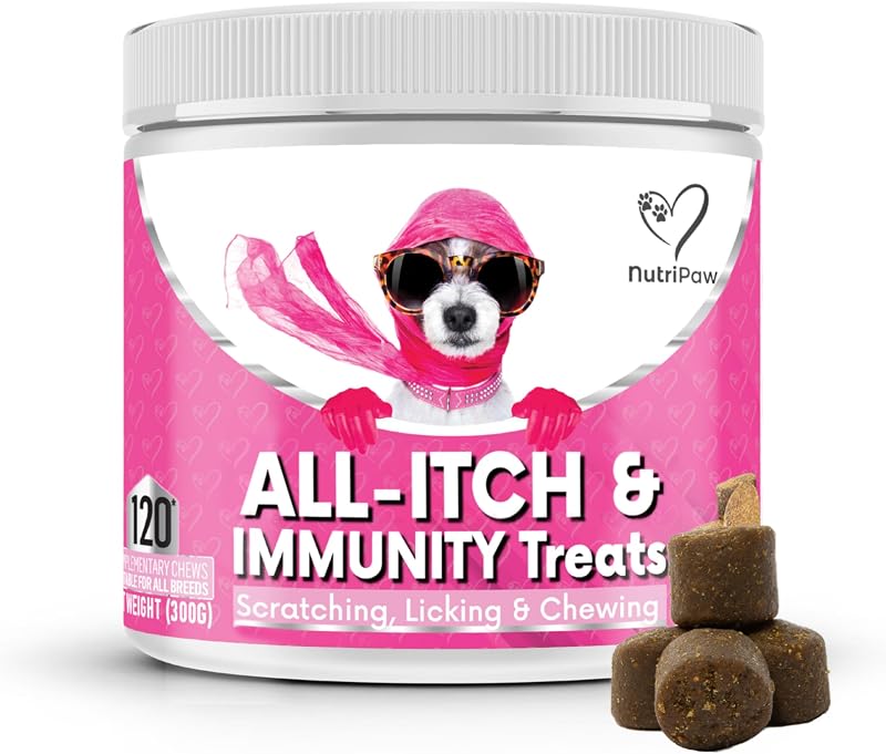 NutriPaw All-Itch Immunity Treats for Dogs – Soothe Paws Eyes Ears Skin