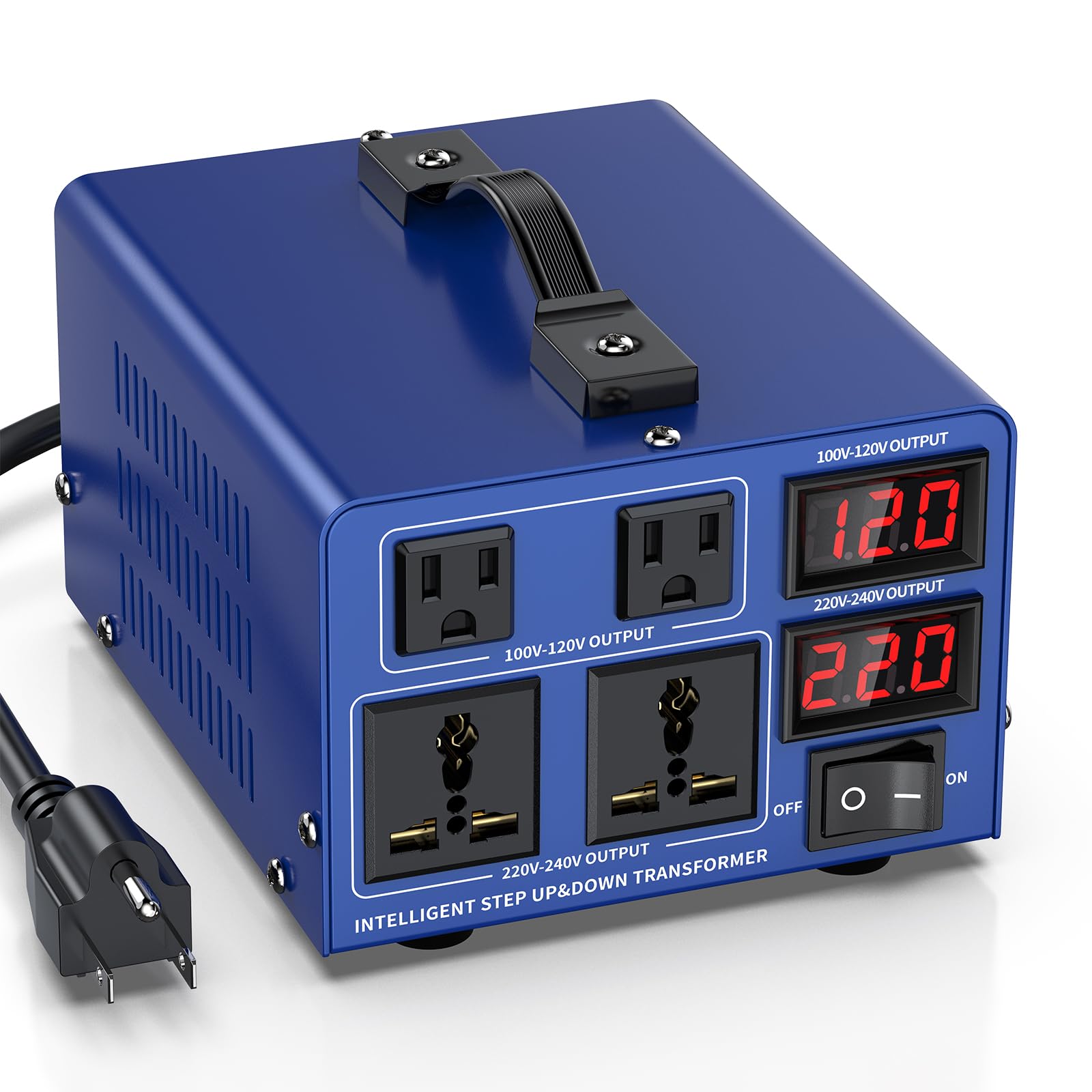Photo 1 of CELYYPU 1500 watt Voltage Conversion Transformer Heavy-Duty Step-up/Step-Down AC 110V/120V/220V/240V Power Conversion, with resettable Circuit Breaker Protection, with US Power Cord, LCD Display