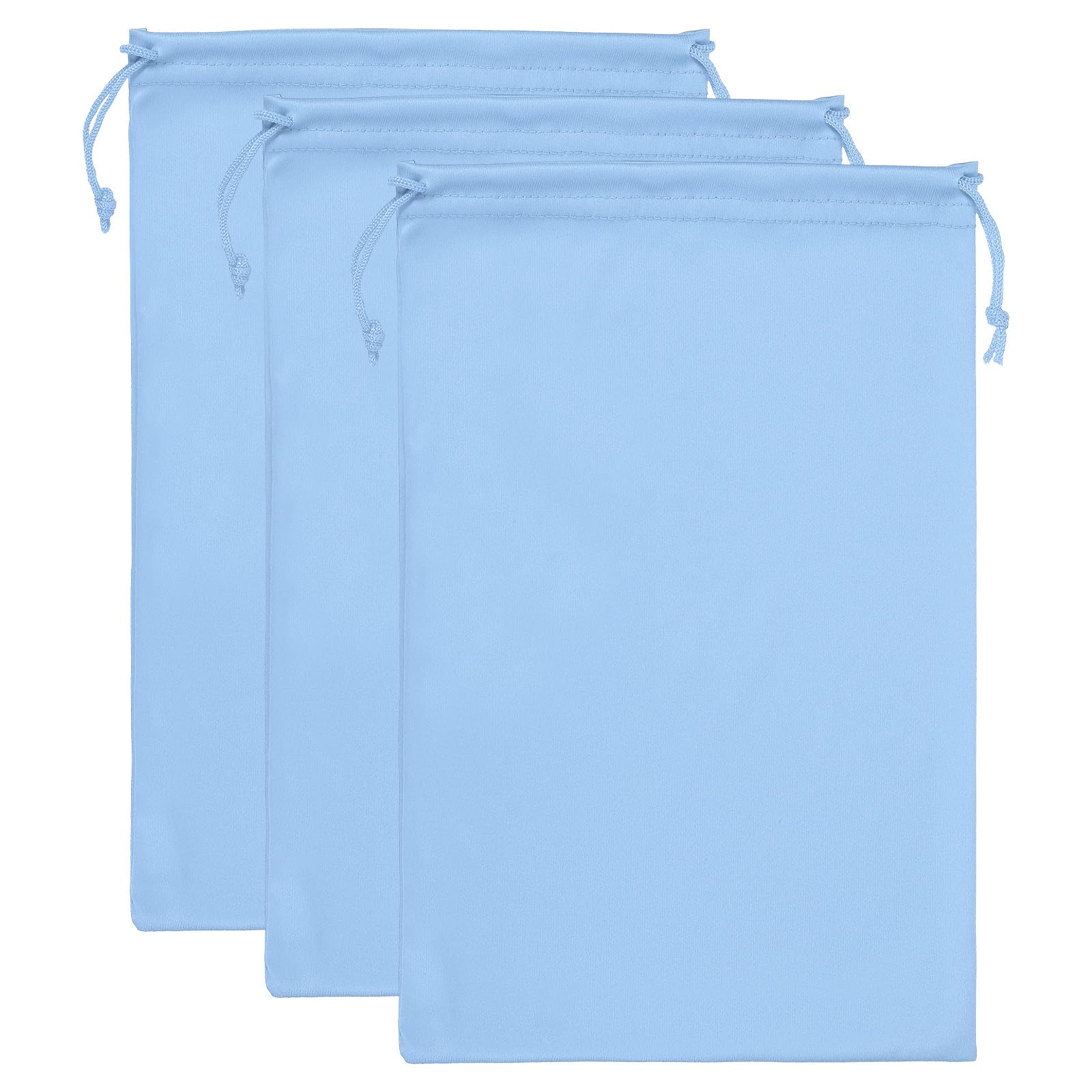 PATIKIL Ski Goggle Bag, 3 Pack Soft Microfiber Snow Goggles Protective Storage Case Sleeve Drawstring Pouch for Camera Lenses, Sunglasses, Eyeglasses, Light Blue