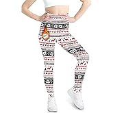 BesserBay Girls Ugly Christmas Leggings Fleece Lined Thick Stretch Yoga Pants 6-14 Years