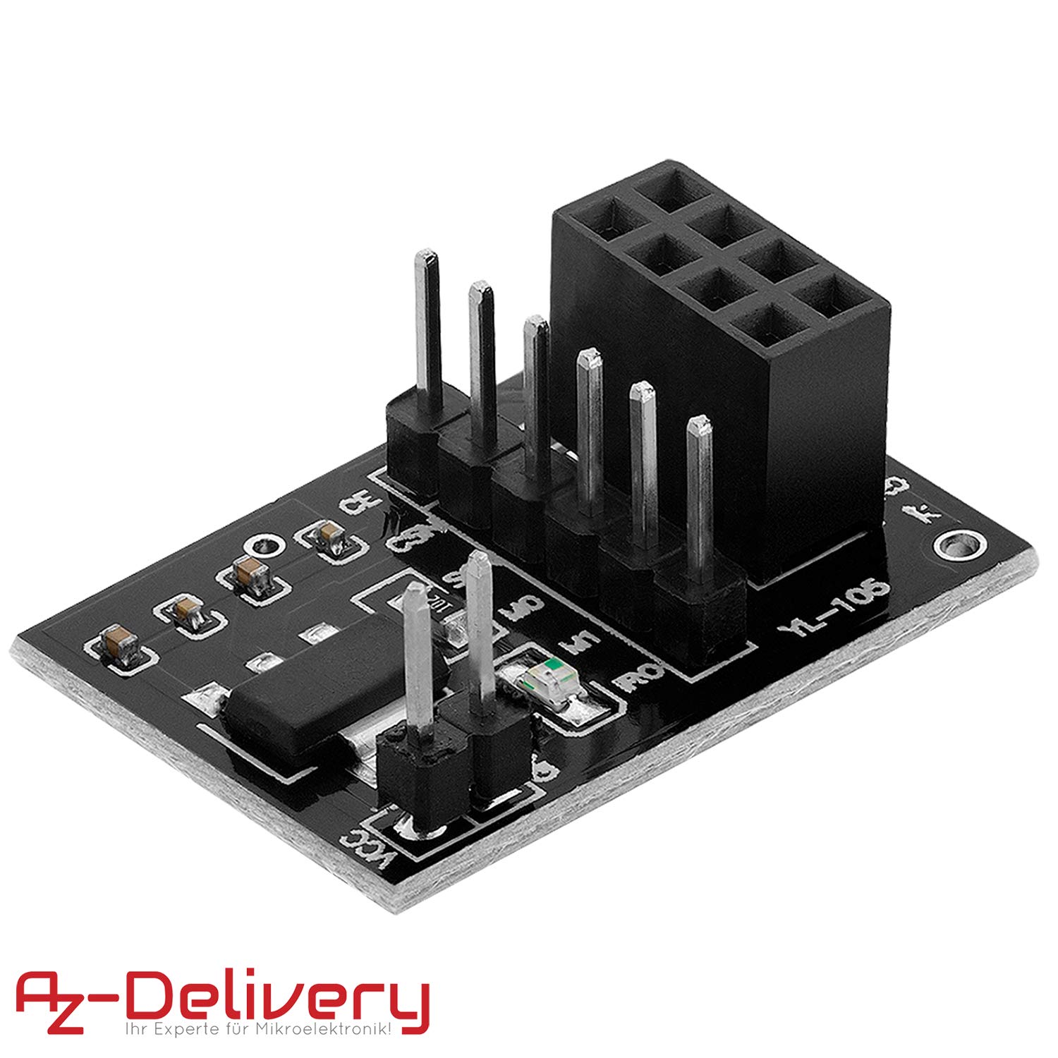 AZDelivery NRF24L01+ 8-Pin Breakout Adapter Board Wireless Transceiver Module 4.8V 12V AMS1117 2.4 GHz NRF24L01 Compatible with Raspberry Pi Including E-Book! - Image 5