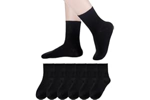 Eyean Kids Athletic Crew Socks Boys Girls Cotton School Uniform Casual Basic Socks 6 Pairs