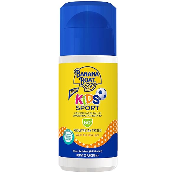 BANANA BOAT SPORT KIDS SUNSCREEN ROLL ON LOTION SPF 60, 2.5OZ | TRAVEL SIZE SUNSCREEN FOR KIDS ROLL ON, CHILDRENS SUNBLOCK SPF 60, 2.5OZ