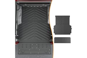 powoq Truck Mat Compatible with 2020-2025 Jeep Gladiator JT Cargo Mat Tailgate Liner TPE Replacement for 2020-2025 Jeep Gladiator Accessories(Truck Mat+Tailgate Mat)
