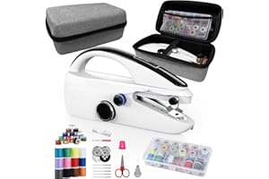 CRAZYBOY Handheld Sewing Machine, Mini Portable Hand Sewing Machine with 20 Thread Colors Emergency Sewing Kit, Suitable for Clothes, DIY Home Portable Sewing Machines(Black)