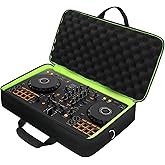 SNIGJAT DJ Controller Case for DDJ FLX4 / DDJ 400 / DDJ REV1, Padded DJ Controller Bag with 2 Pockets for Cables, Accessories, DJ Carrying Case with Adjustable Shoulder Strap for DJ Equipment