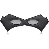 SOUTHSKY Black Eye Mask White Mesh Eyes Half Face for Bandit Bat Style Super Hero Costume Halloween,Festival,Carnival Batman Fancy Dress,Party