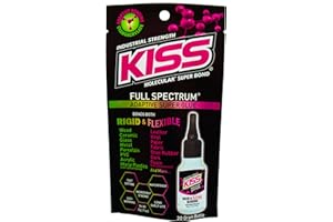 KISS Molecular Super Bond Full Spectrum Super Glue - for Waterproof, Flexible (Leather, Shoe Rubber, Straps), & Rigid Materials (Wood, Ceramic, Metal, Glass), 20g Bottle