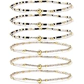 Winerbalaa Colorful Beaded Bracelet Stack Set for Women,Bohemian Seed Beads Stackable Bracelets Fashion Prom Jewelry Gift Friendship