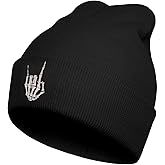 LUADSN Moon Beanie for Men Women Winter Hat Embroidered Cuffed Cap Knit Skull Hat